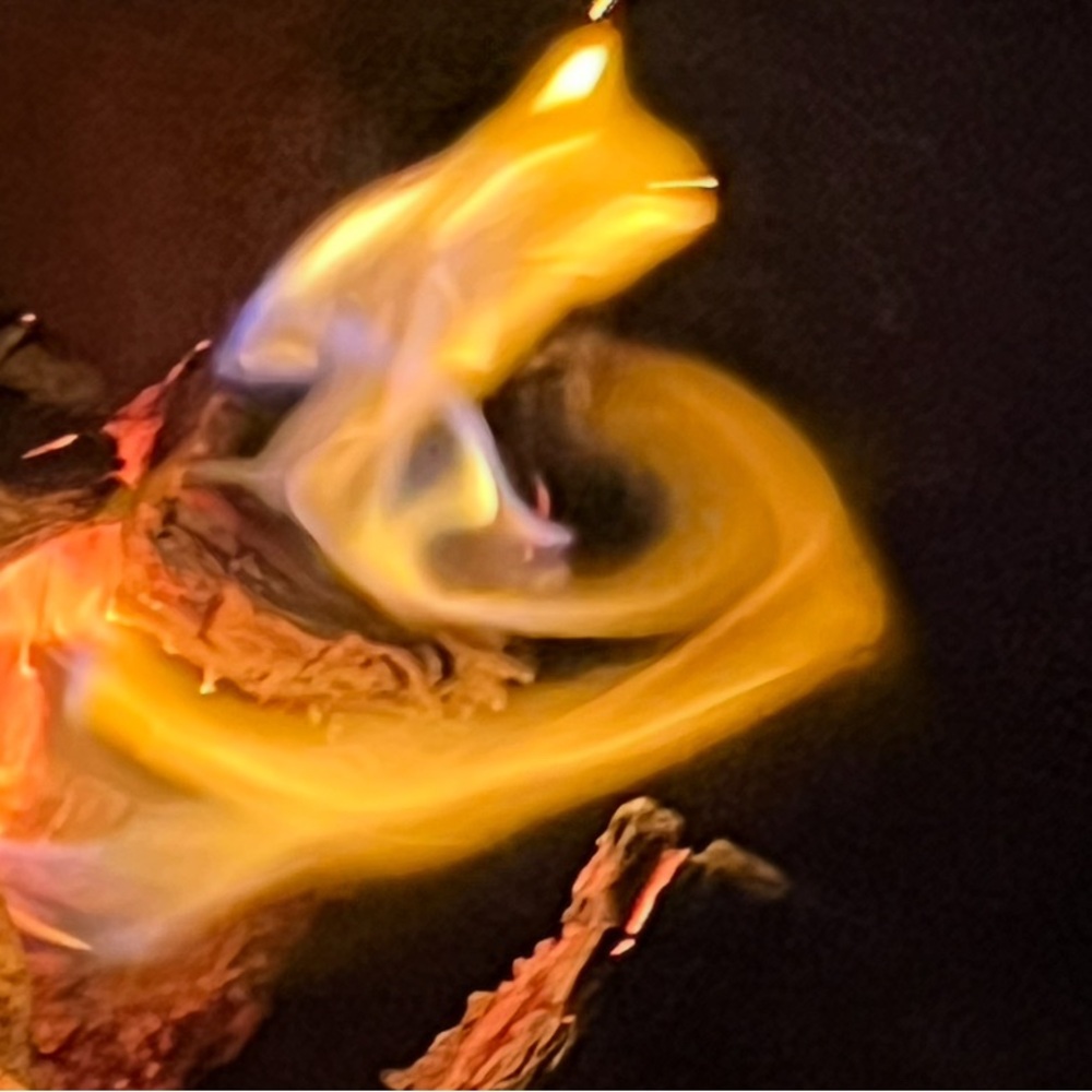 Abstract Flame Art Print - Yellow and Orange